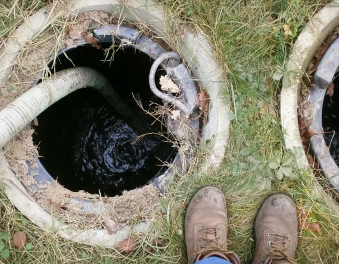 Pompage fosse septique par debouchage-vidange-hautes-pyrenees sur terrain herbeux à Tarbes